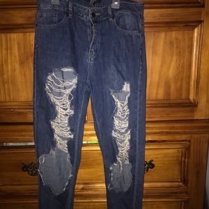 Forever21 distressed boyfriend denim
